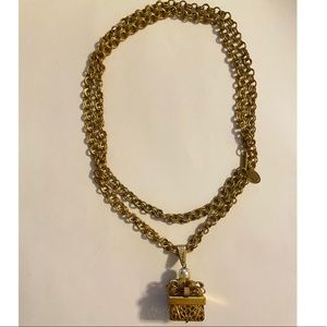 Miriam Haskell Filigree Gift Box Pendant Necklace